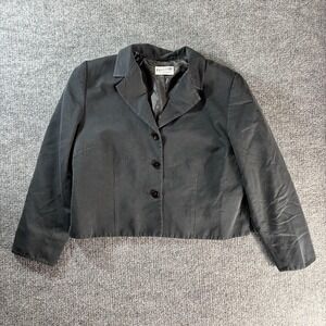 Vintage Pendleton Blazer Womens Petite Black Lined 3 Button Short Suit Jacket